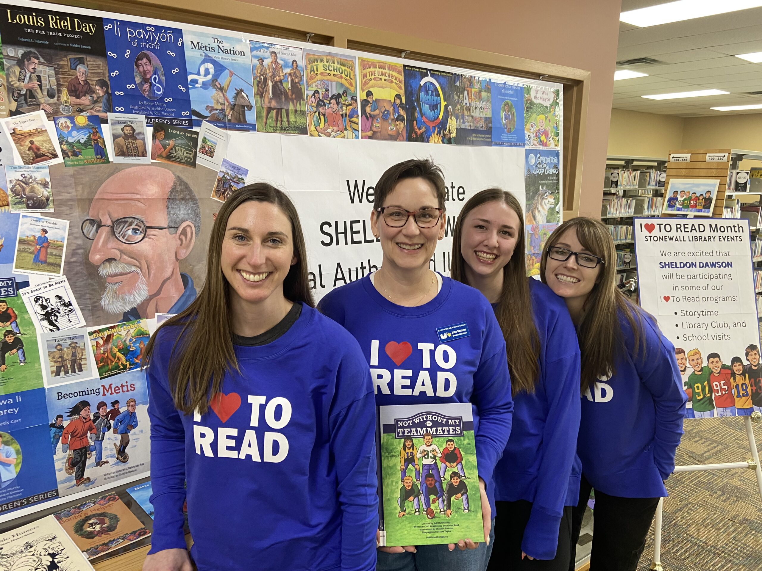 South Interlake Regional Library Staff (L to R): Kelsey Dingwall, Joan Ransom, Stella McAuley, Tara Glaspey